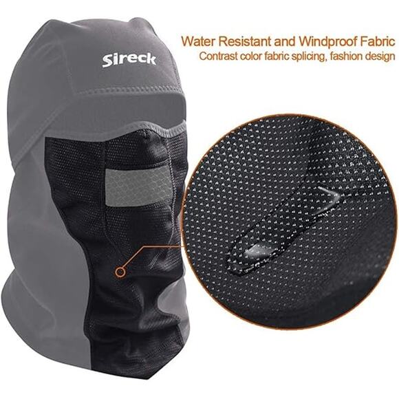 Sireck Balaclava Ski Mask Water Resistant Windproof Fleece Mesh Hood Winter Snow - Picture 5 of 6